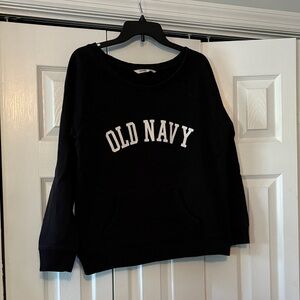 Old Navy Black Pullover with White Print